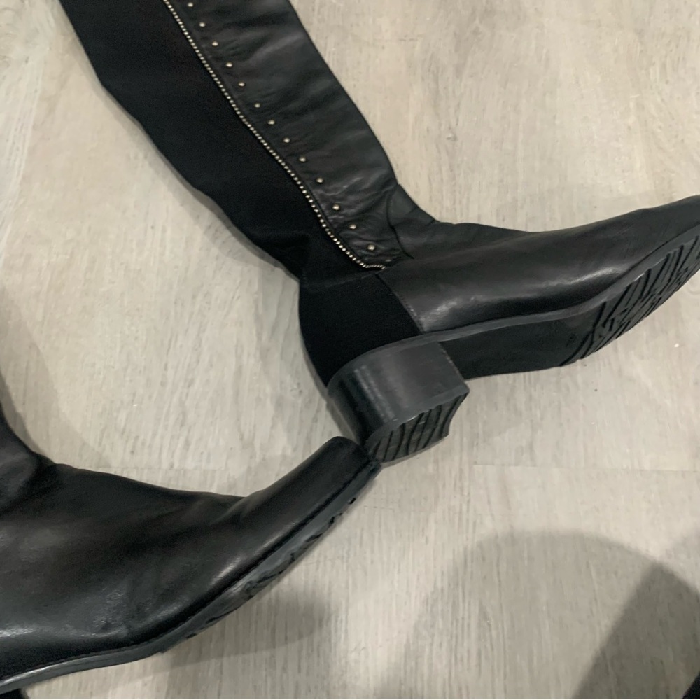 Stuart Weitzman Boots 5050 Studded Over The Knee in Black Leather - Picture 9 of 9